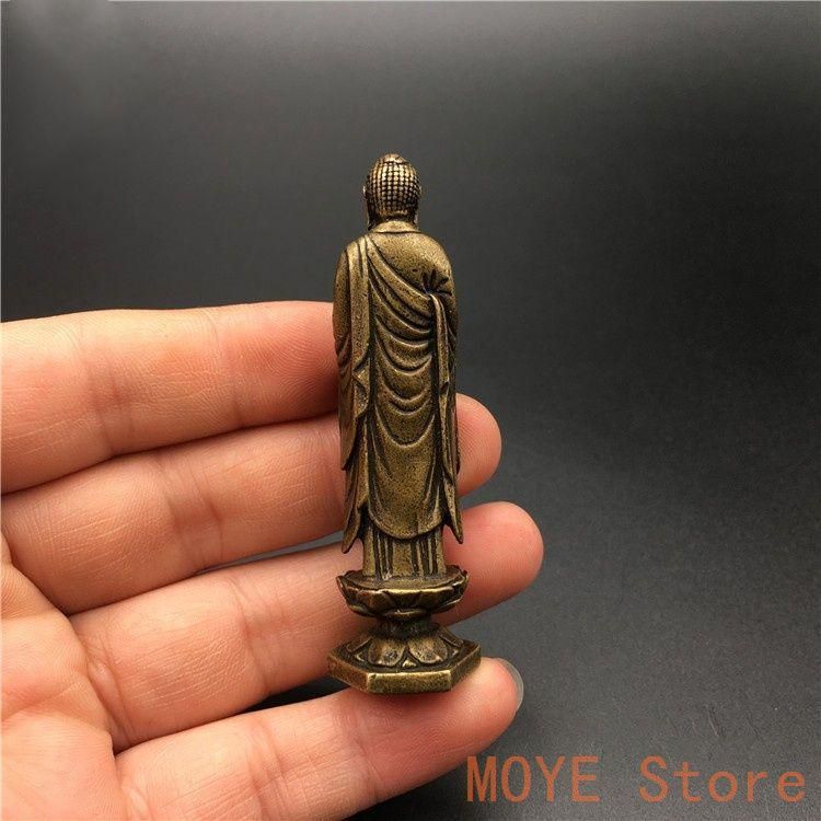 仏像 銅製 釈迦牟尼仏 蓮華座 仏教美術 置物 - メルカリ 仏教美術 仏像 釈迦牟尼立像仏 小仏像 銅製 銅器zw0829