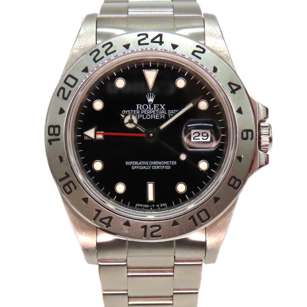 【中古】 新品仕上げ ロレックス Rolex 16570 エクスプローラー2 ブラック A2300210