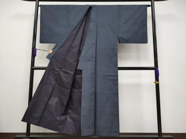 平和屋着物□極上 本場縞大島紬 訪問着 雲重ね 反端付き 逸品