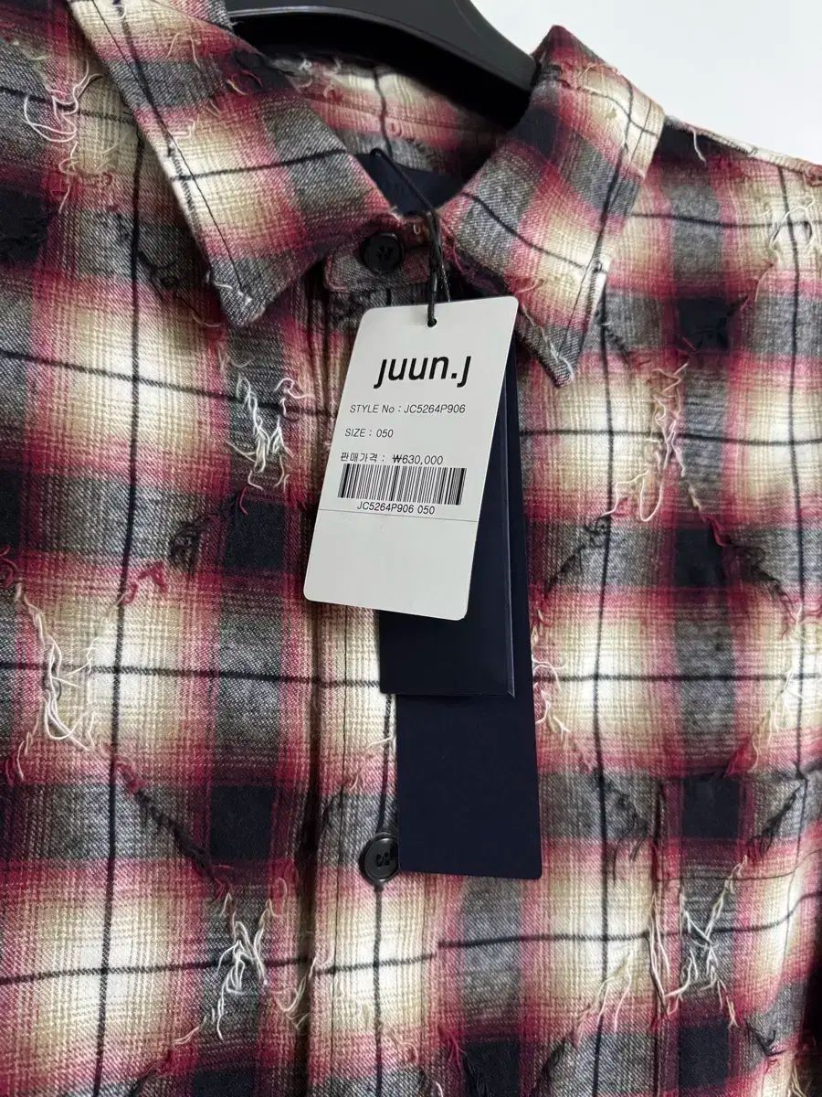 50 Juun.J ジュンジェイ 25SS アーガイル シャツ レッド