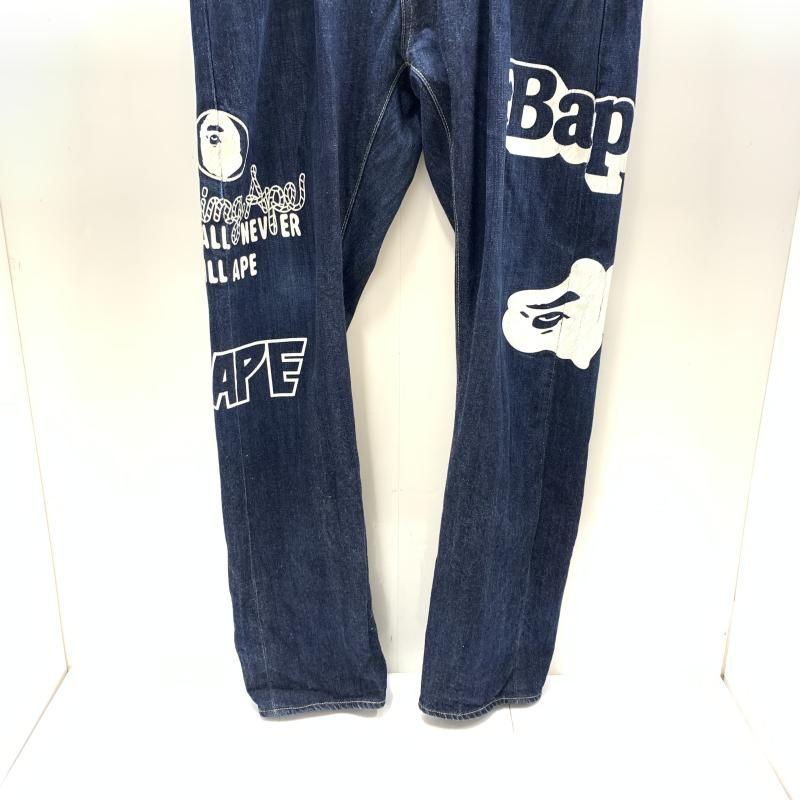 A BATHING APE ロゴプリント デニムパンツ アベイシングエイプ　М 楽天市場】A BATHING APE ア ベイシング エイプ パンツ サイズ:M