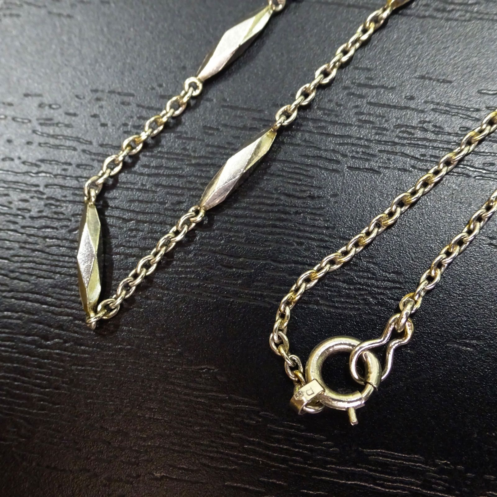 プラチナ PM 切子 キリコ デザイン チェーン ネックレス 40.0cm 総重量