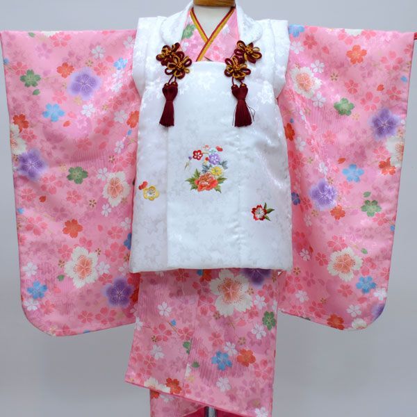 七五三 三歳 女児 被布 着物 フルセット 松田聖子 赤色 NO33877 七五三