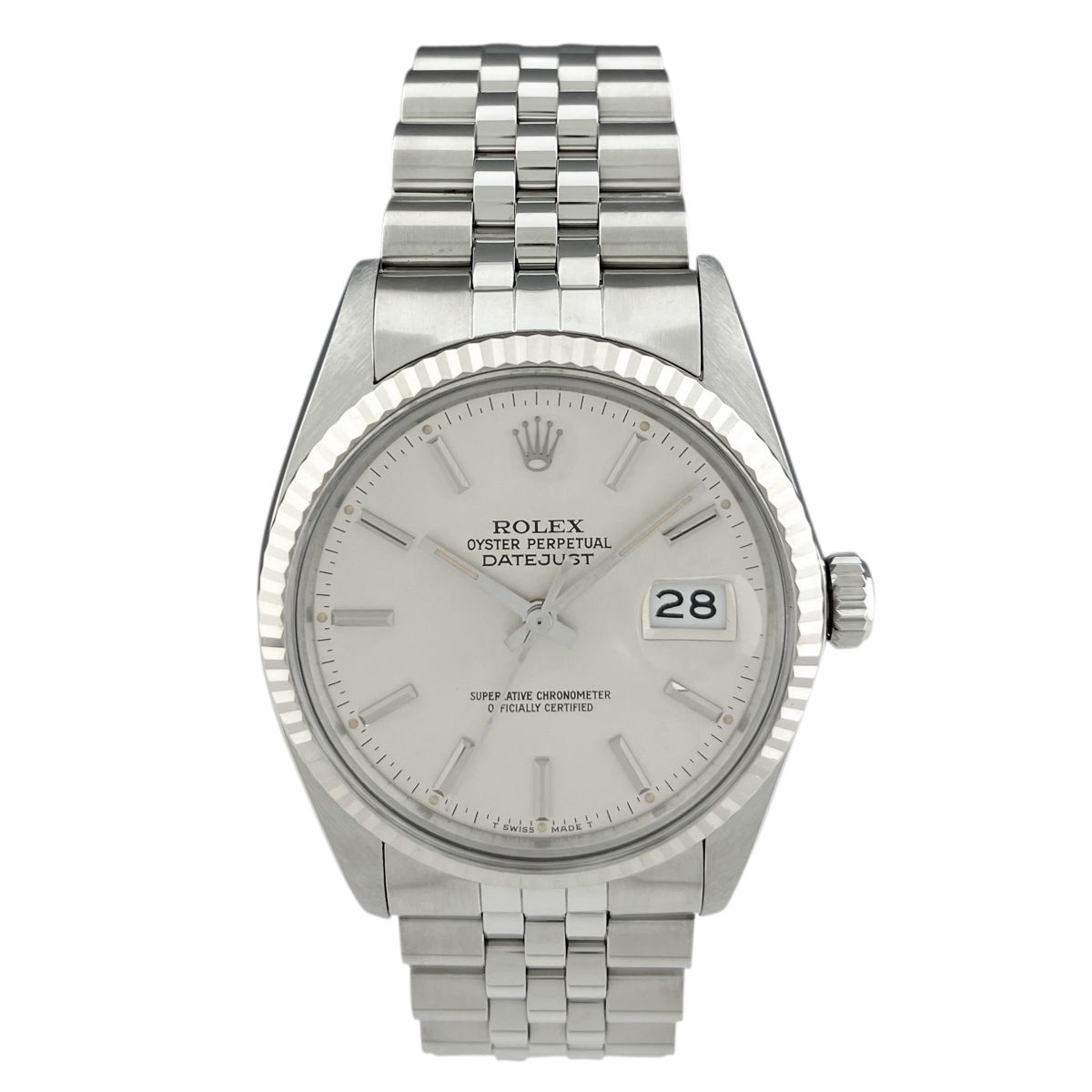 ロレックス ROLEX デイトジャスト 16014 腕時計 SS WG 自動巻き シルバー メンズ 【中古】