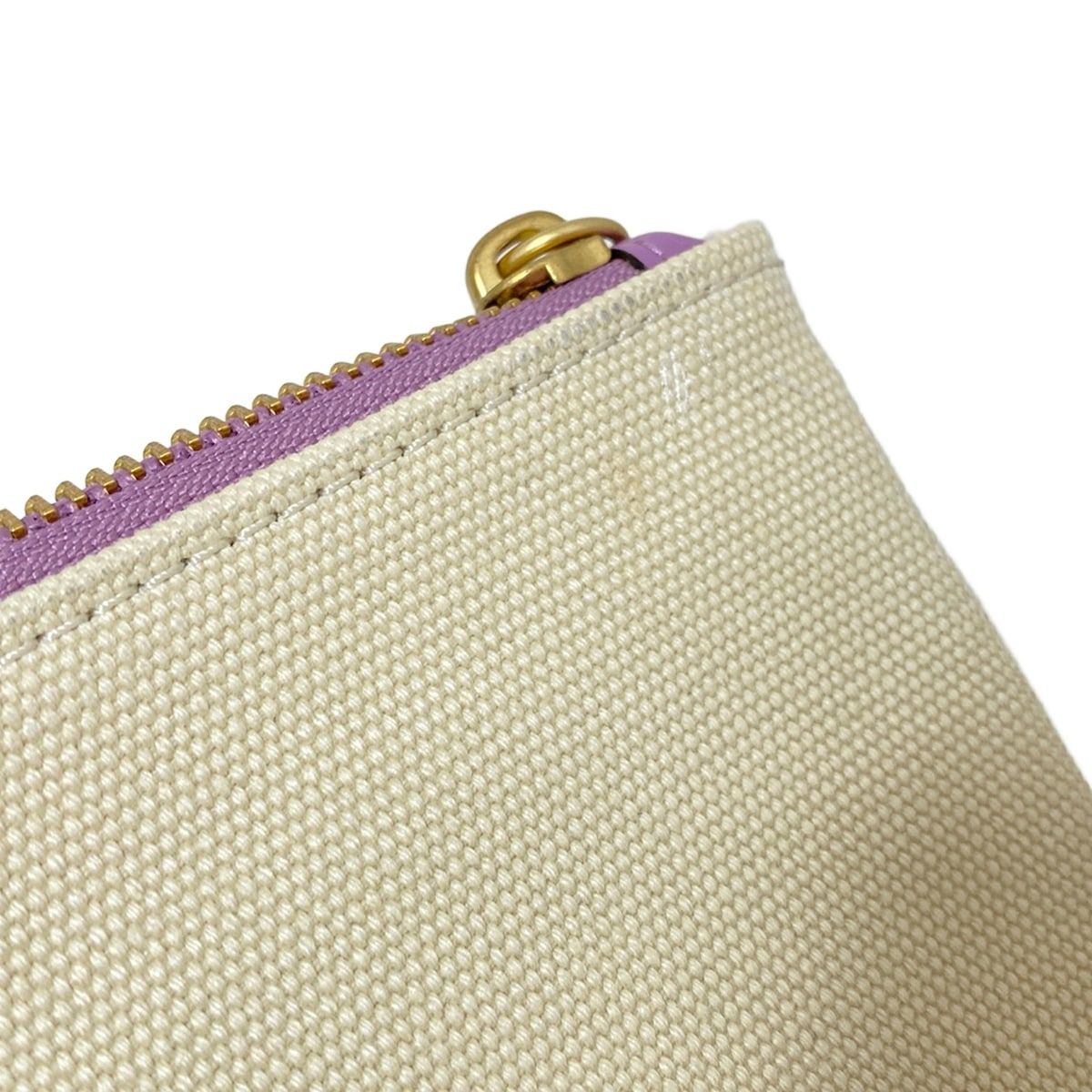 アイボリー×パープル レザー