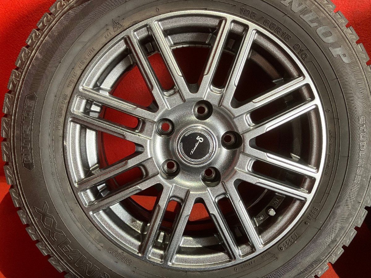 15x6.0+45 5H114.3 スタッドレス用などに，ホイール4本セット!! 中古