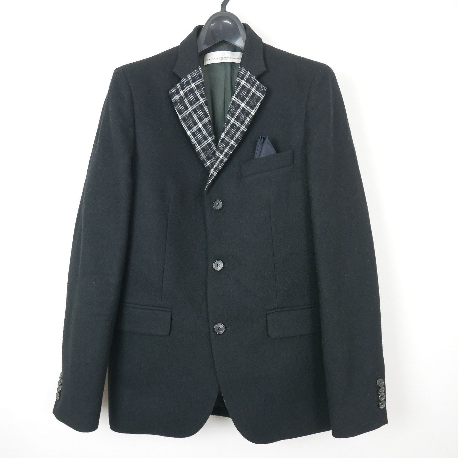 GOLDEN GOOSE ゴールデン グース チーフ付き ウール チェック 切り替え