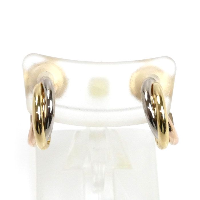 CARTIER カルティエ K 18 PG ピンクゴールド YG イエローゴールド WG トリニティ ピアス 4 6 g レディース