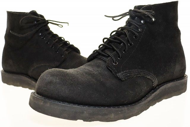 レッドウィング REDWING 1989 6-INCH CLASSIC ROUND US8 26cm Dワイズ 6インチ クラシックラウンド スエード レースアップ ブーツ ブラック ブランド古着ベクトル ▲ 250923