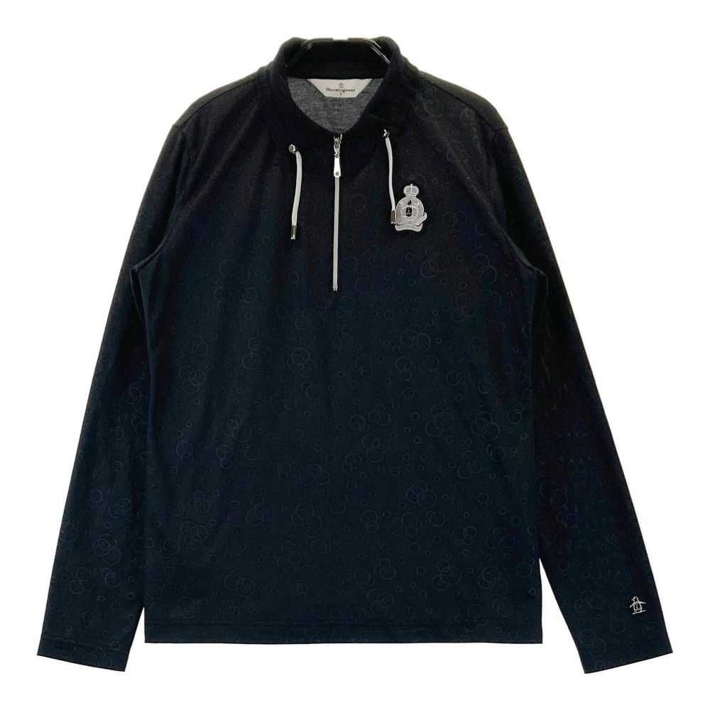 サイズ：L MUNSING WEAR マンシングウェア  ハーフジップ長袖 Tシャツ 総柄 ブラック系 [240101293230]# ゴルフウェア レディース ストスト