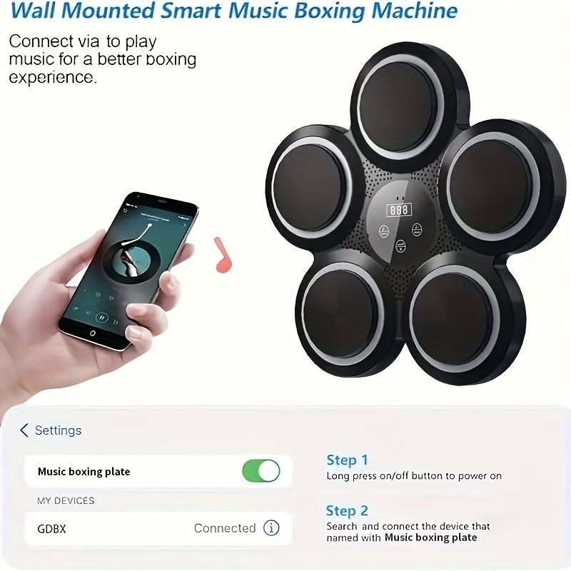 手袋付きのインタラクティブな音楽ボクシングマシン スマートパンチングバッグ ABS素材 ユニバーサルフィット ワイヤレス USB充電 トレーニング アギリティ 楽しみに最適 14歳以上 クリスマス ハロウィン イースター 感謝祭 バレンタインデーのギフトに最
