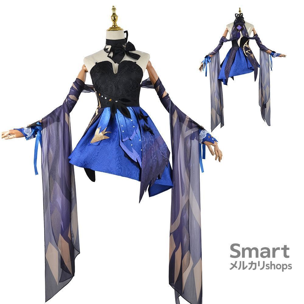 コスプレ 衣装 原神 刻晴 霓裾翩<!-利用不可文字-!> 凝光風 ドレス フルセット 中華風 ゲーム アニメ 仮装 レディース M250912-1