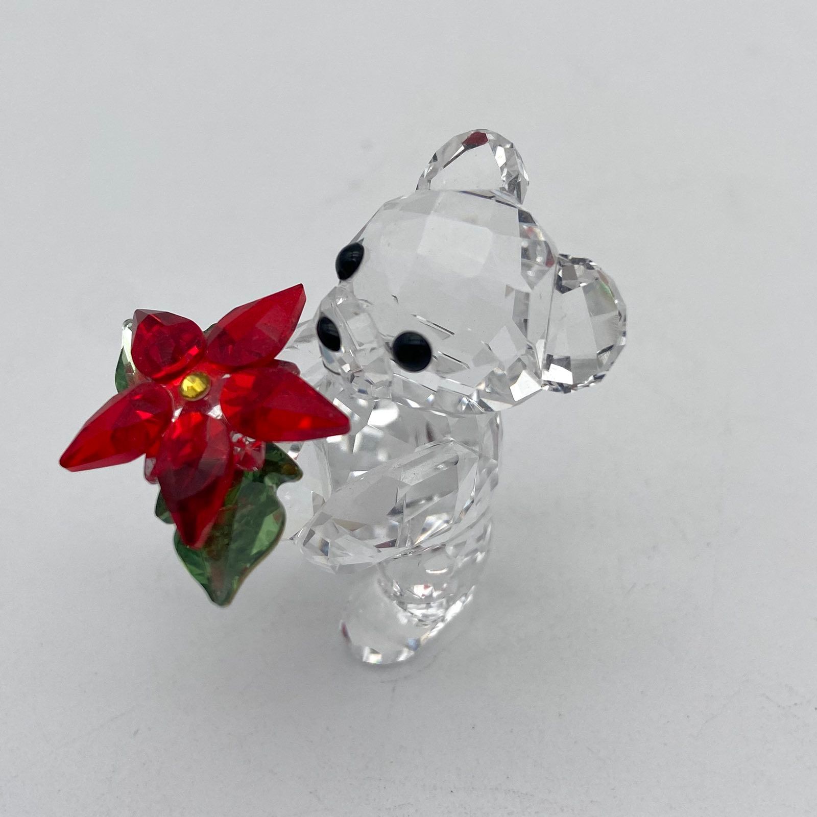 美品　希少　スワロフスキー　ベア　花　ポインセチア　クリスマス　クリスタル 美品希少スワロフスキーベア花ポインセチアクリスマスクリスタル