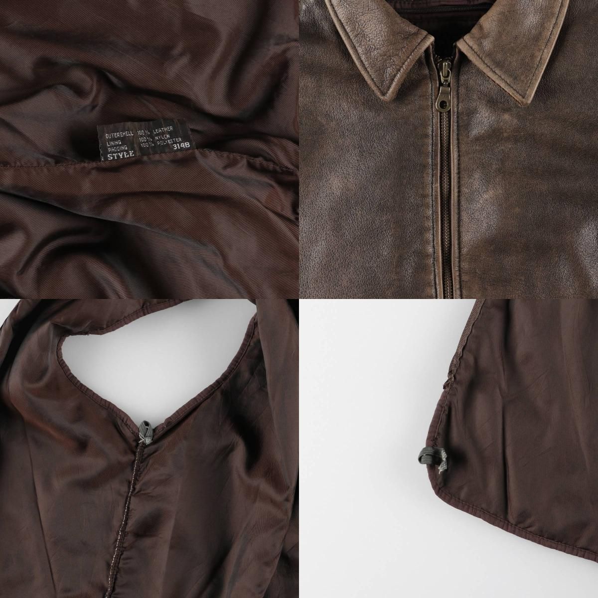 古着 ~90年代 ウィルソンズ WILSONS 中綿入り レザージャケット メンズ  