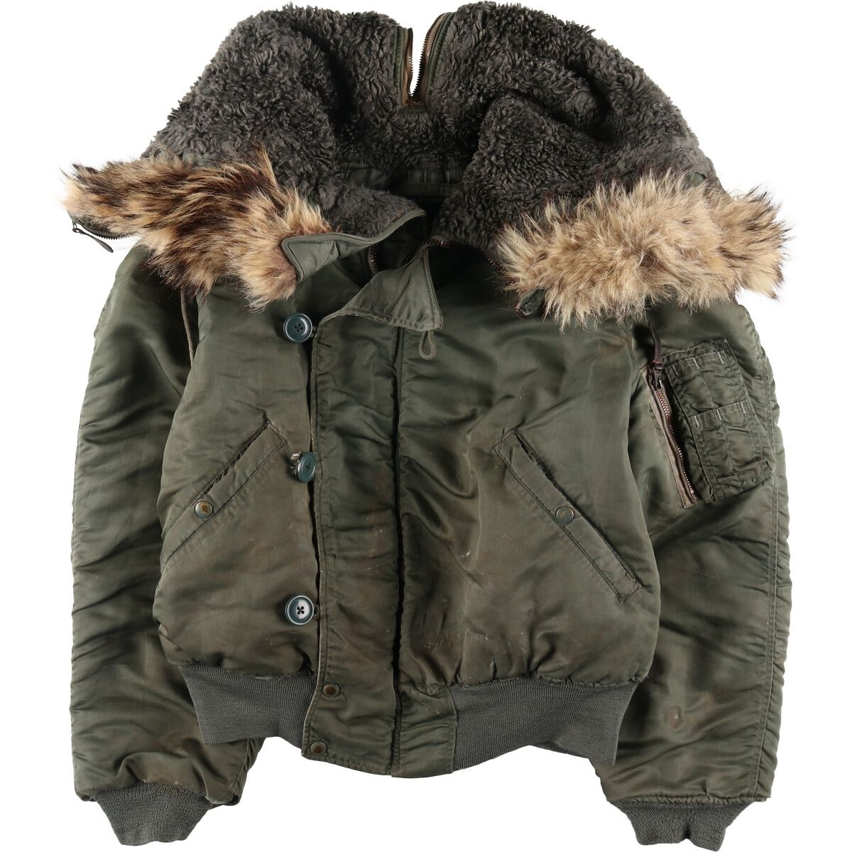 稀少★vintageN-2BLフライトジャケットアメリカ製USARMYアウター 古着 訳アリ特価 60年代 米軍実品 N-2B ミリタリー フライトジャケット