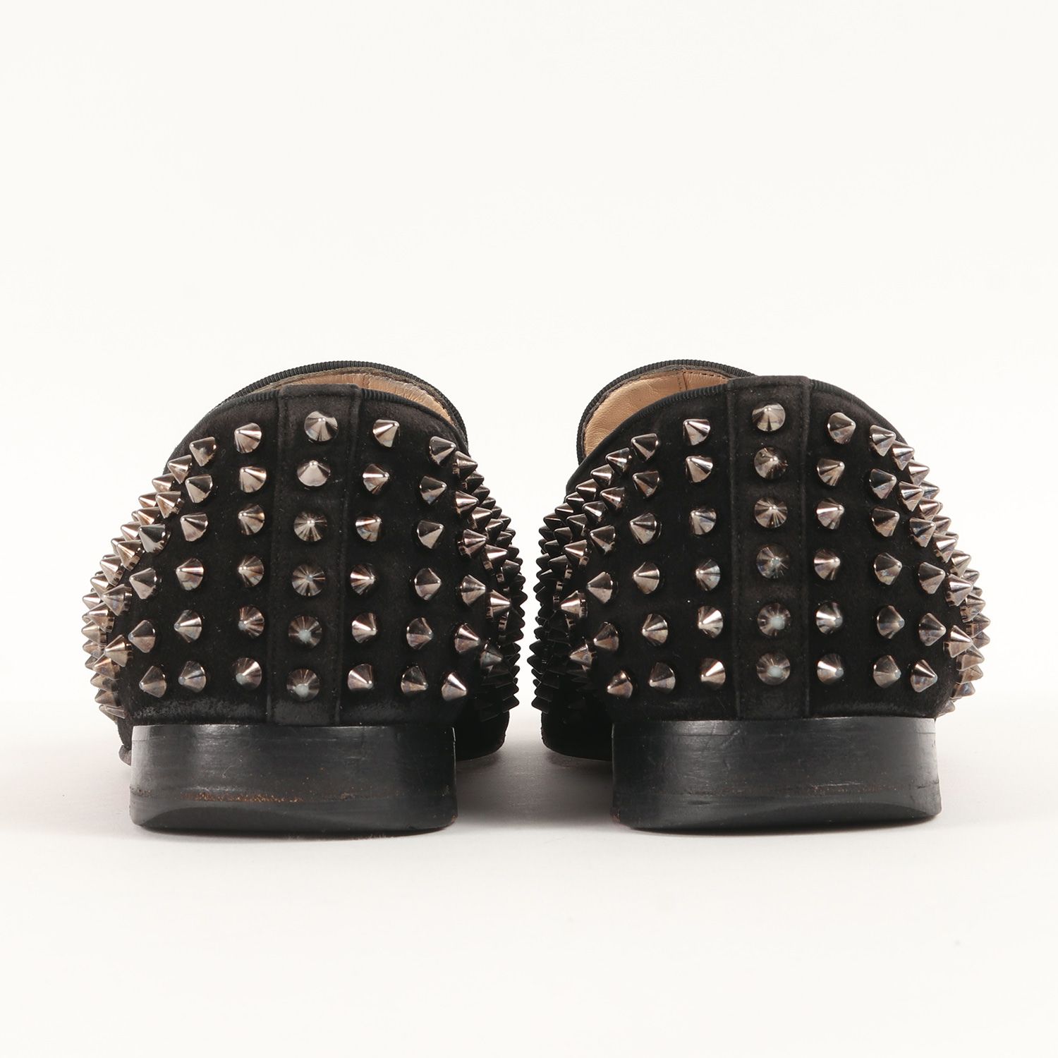 Christian Louboutin クリスチャンルブタン サイズ:41(26.0cm) ダンデライオン スウェード スパイクスタッズ Dandelion Spikes Flat ローファー ドレス シューズ ブラック 黒 イタリア製【メンズ】