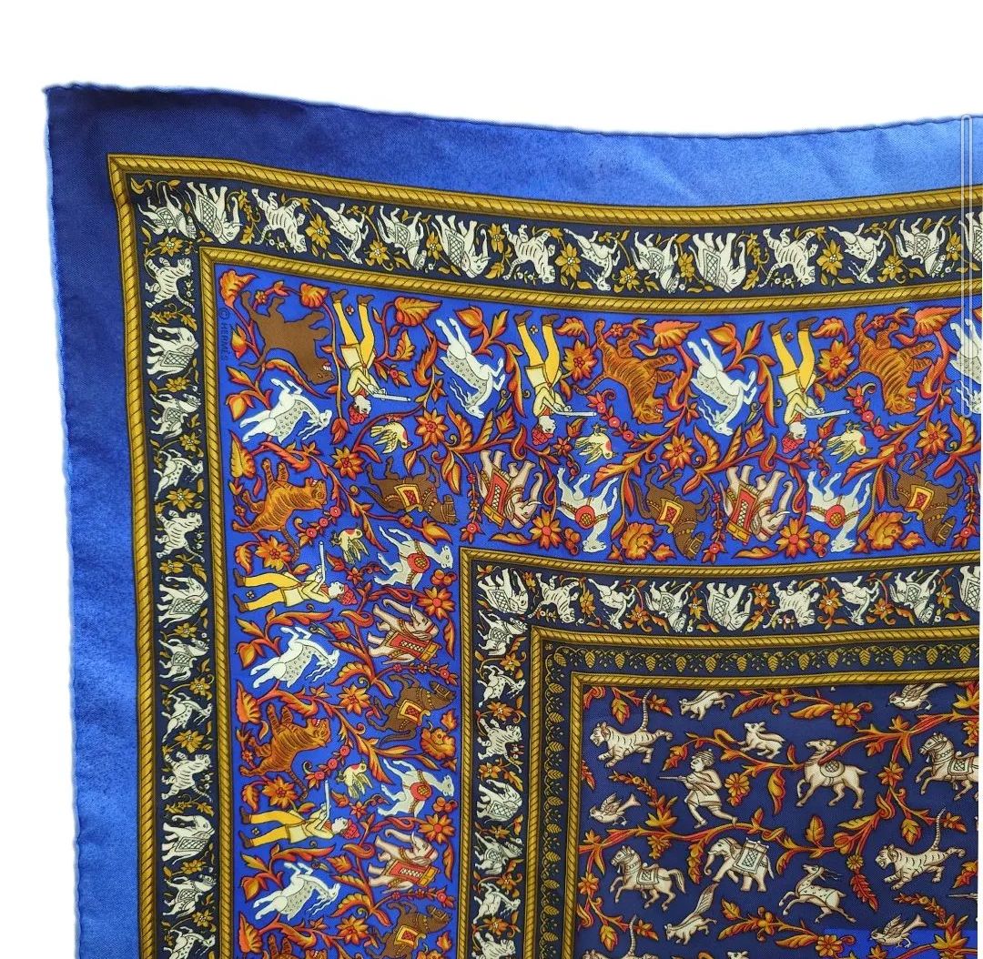 HERMES エルメス カレ 90 CHASSE EN INDE インドの狩猟 シルク