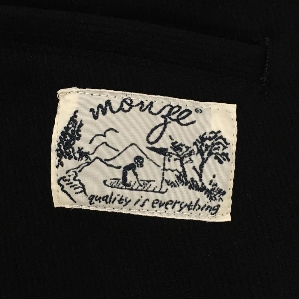 超美品】モンジー パンツ 黒 裏微起毛 ポケット口ロゴ刺しゅう メンズ