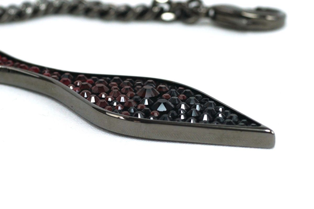 美品　クリスチャンルブタン　レッドソールキーリング　ラインストーン　チェーン Red Sole keyring ブラック カーフレザー - Accessories - Women