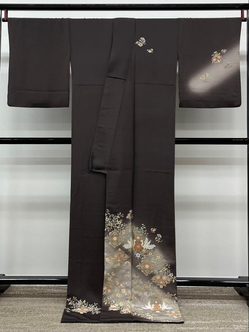 蘇州刺繍 高品質 相良刺繍 付け下げ 鳳凰 唐花 金糸 正絹 トールサイズ