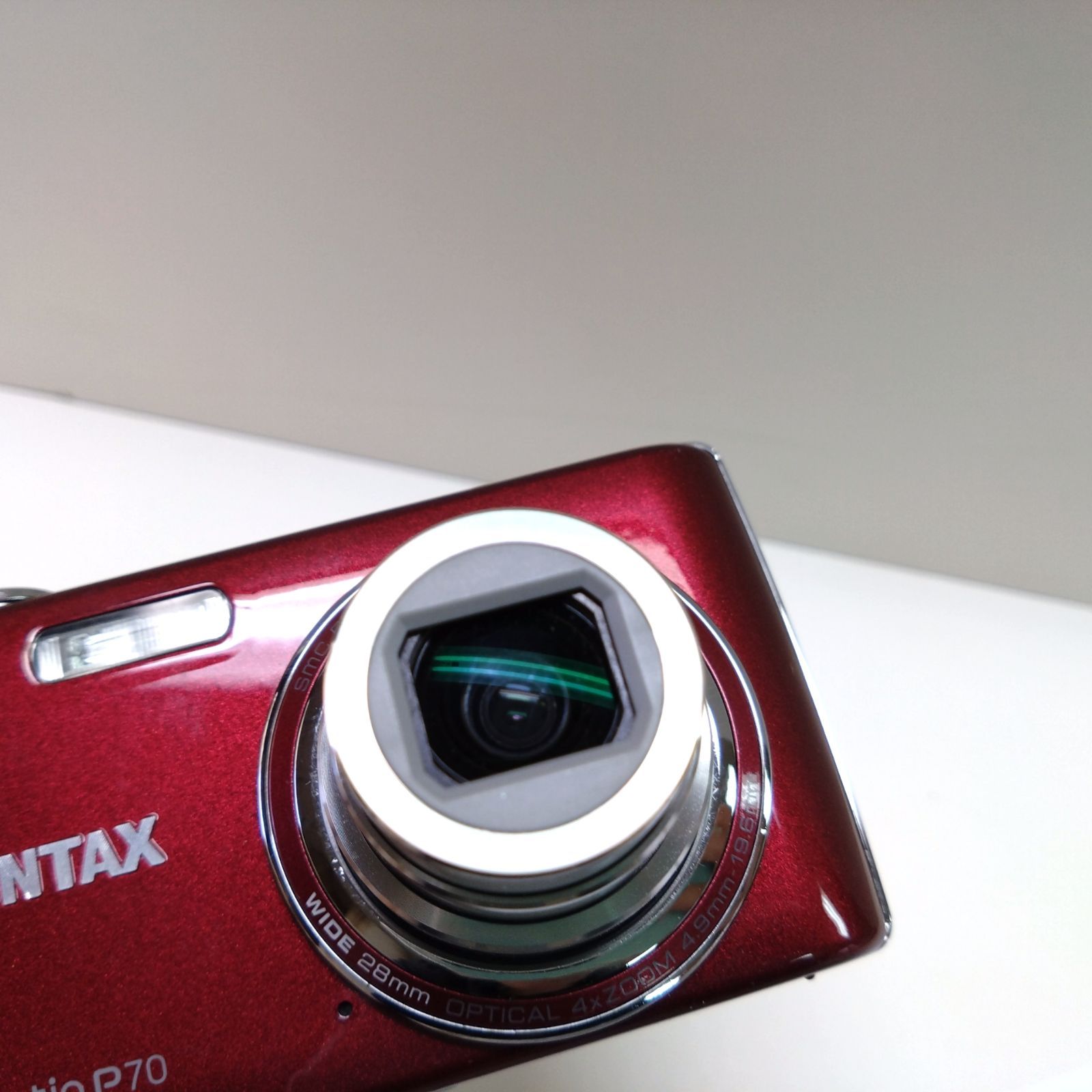 1125 PENTAX ペンタックス Optio P70 赤 レッド 充電器付き デジカメ