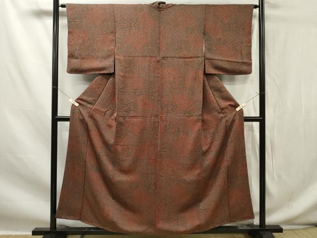 平和屋着物□上質な小紋 草花文 鬼しぼ縮緬 正絹 逸品 AAAT0711jd 楽天