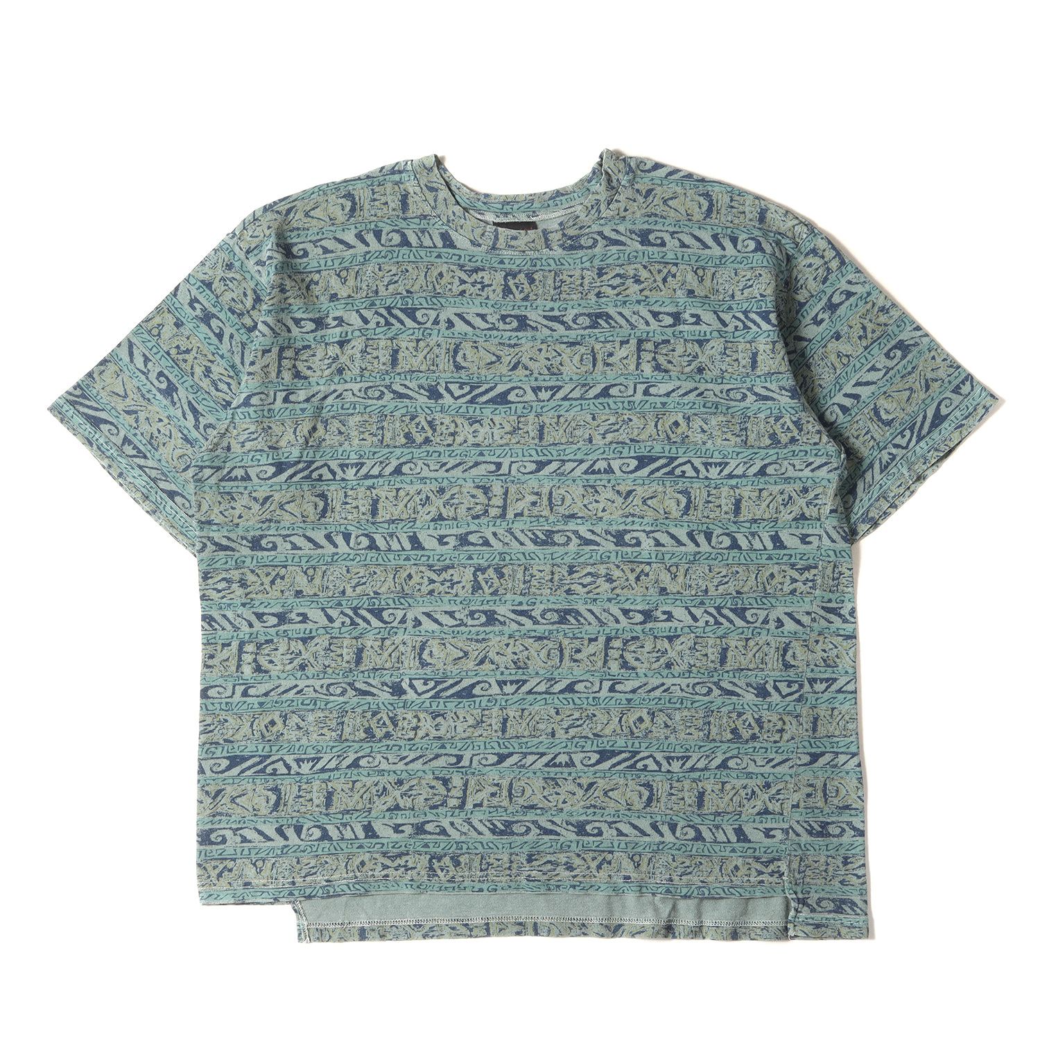 GRAMICCI グラミチ Tシャツ サイズ:L 90s 総柄 プリント クルーネック 半袖Tシャツ USA製 グリーン系 90年代 トップス カットソー【メンズ】