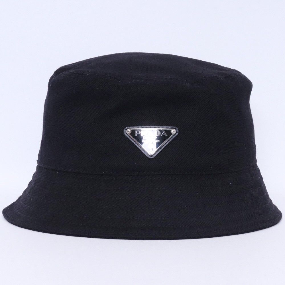 PRADA バケットハット トライアングルロゴ XLサイズ ブラック 2HC137