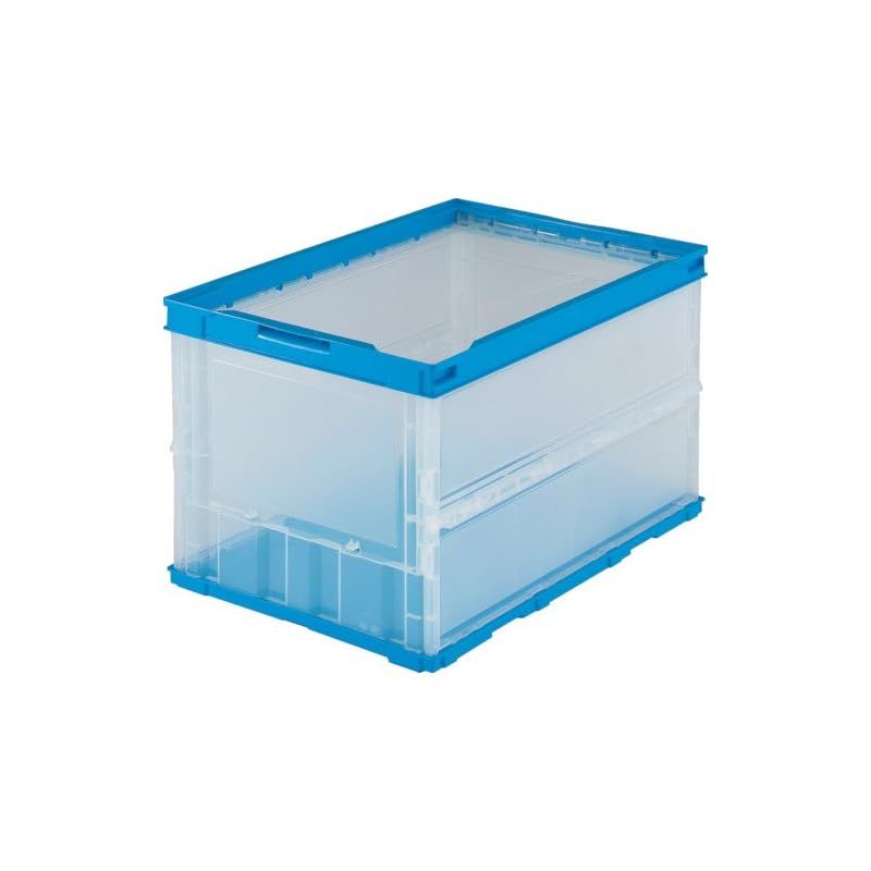 トラスコ中山 TRUSCO 薄型折りたたみコンテナ 収納ケース 収納ボックス 透明 ブルー 50L 5個 ケース販売 TRO50B