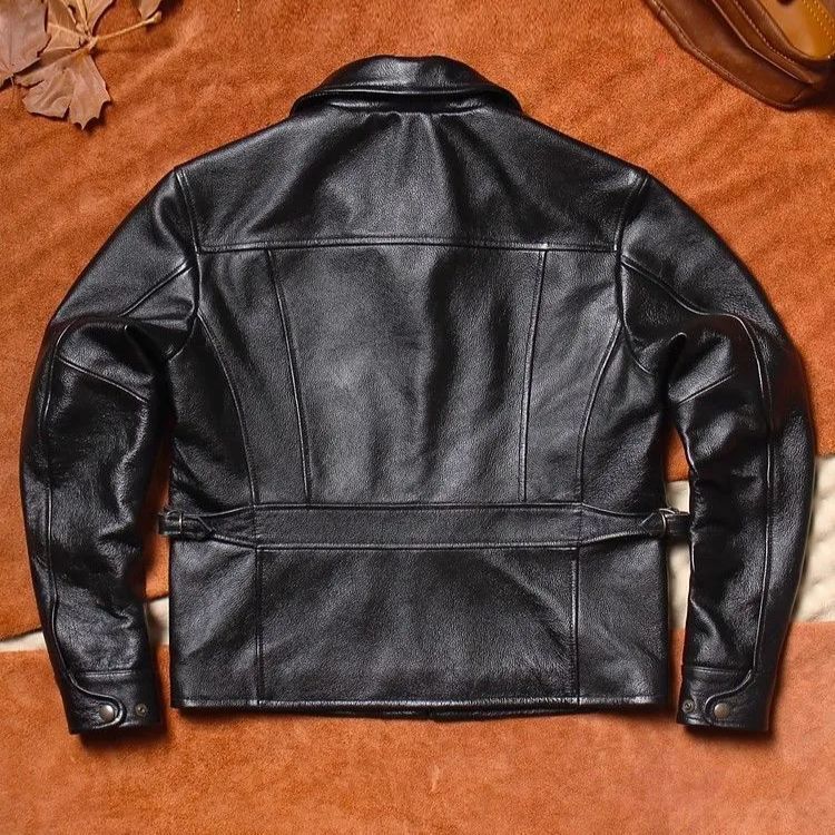 ♥ h ヴィンテージ風 メンズ 本革 レザージャケット 牛革 ショート丈 ジャケット ライダース ブルゾン 秋冬用 アウター シンプル襟付き カジュアル 感 大きいサイズ M-5XL
