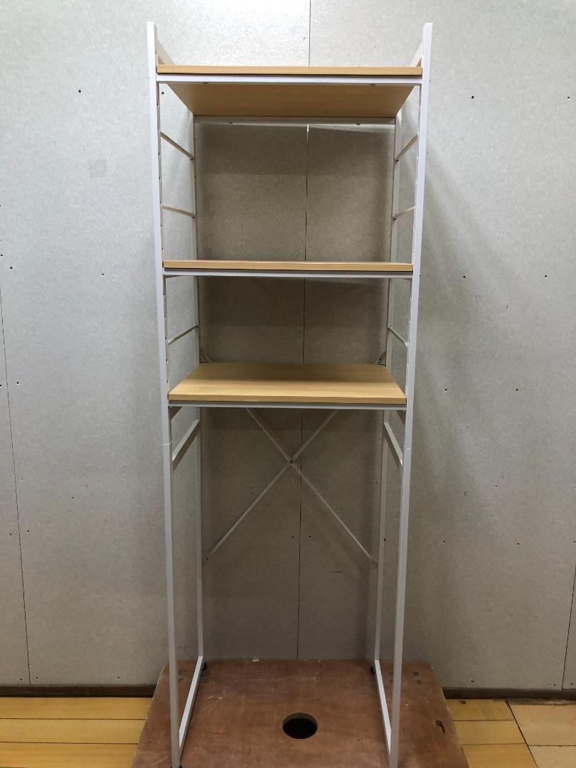 ラック 棚 木目調 棚板付き 58×45×179㎝ スチールラック 多目的収納 88142-4-020