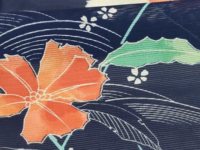 平和屋着物＊夏物　小紋　絽　立波草花文　洗える着物　AABB8287jd 平和屋着物＊夏物 小紋 絽 立波草花文 洗える着物 AABB8287jdの通販は