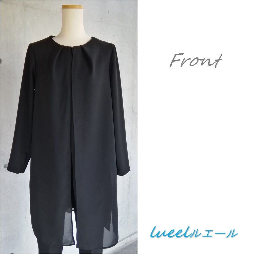 5Lサイズ 喪服 前開きで着やすいレイヤードチュニック 135700ch-5L