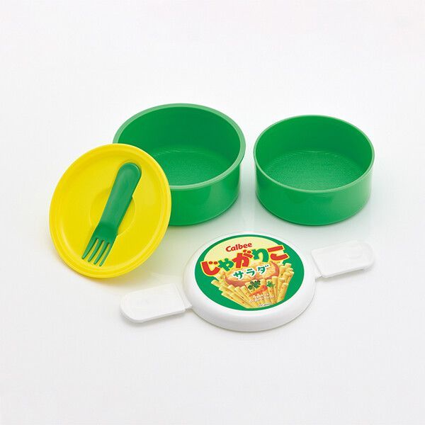 カルビー じゃがりこ サラダ味 丸型ランチボックス2段(フォーク