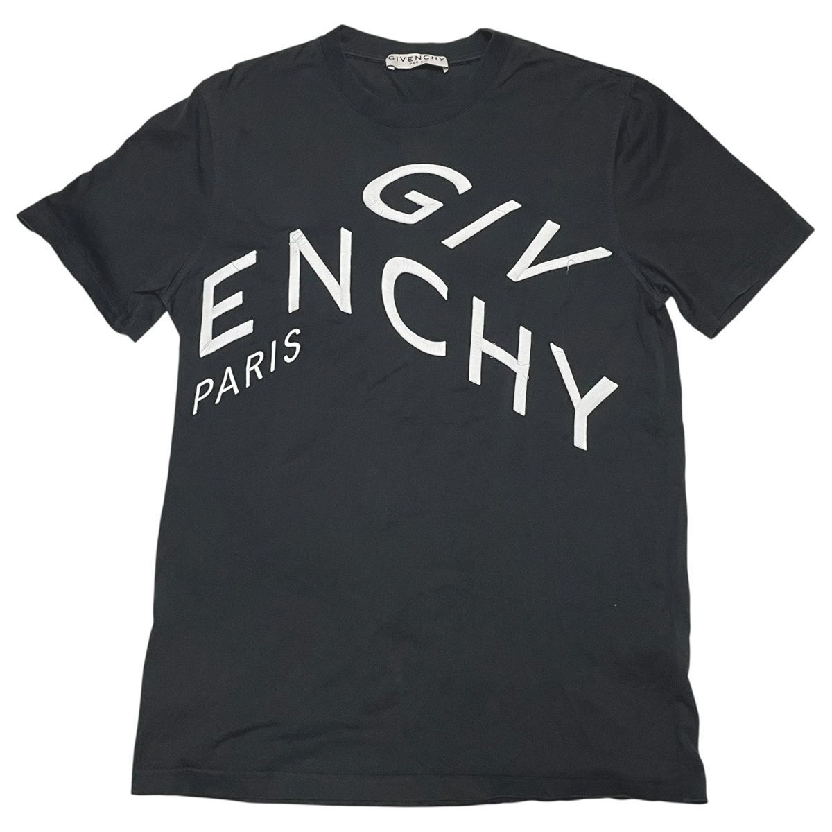 中古】 Givenchy ジバンシィ 刺繍ロゴ スリムフィット半袖Tシャツ 