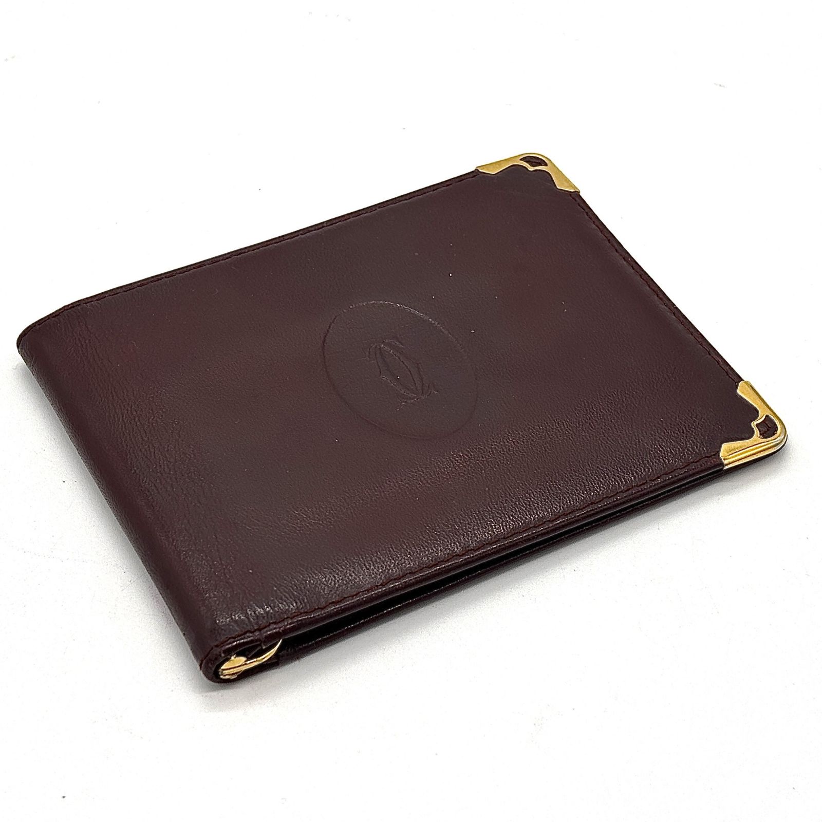 美品✨カルティエ　マネークリップ　マストライン　レザー　ボルドー　ゴールド金具 11660061_2.jpg