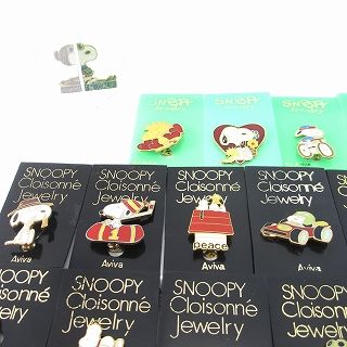 AVIVA ヴィンテージ SNOOPY スヌーピー ブローチ ピンバッジ 50点セット ゴールドカラー