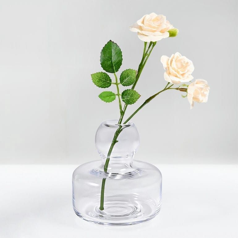 マリメッコ　Flower ベース　花瓶　レア　ブラック×クリア　人気 マリメッコ Flower ベース 花瓶 レア ブラック×クリア 人気