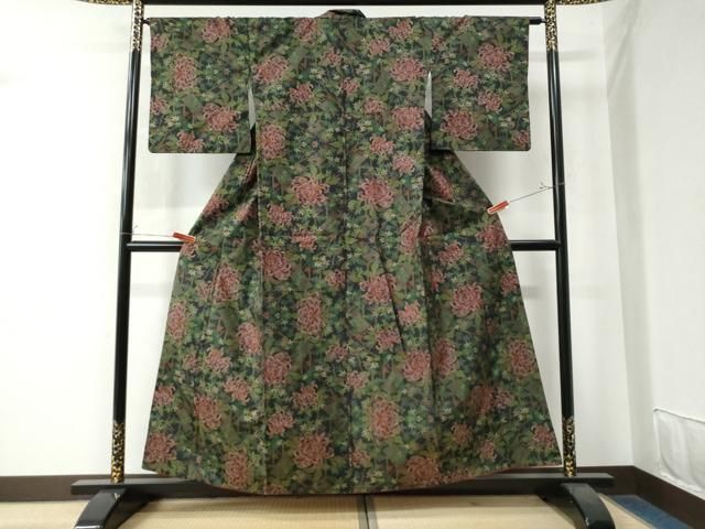 平和屋着物○都喜ヱ門 本場大島紬 9マルキ 泥染め 自然の笑み 藤絹織物