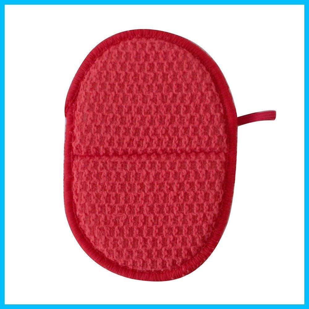 在庫 頑固汚れ お皿 両面 ハード ソフト コップ ゴム紐 折り曲げ ステッチ フライパン 食器用スポンジ 幅9.5 cm×奥行14 cm グリル レッド nikii 握りやすいスポンジ NHO-153-RD 2 way アンドエヌイー -NE