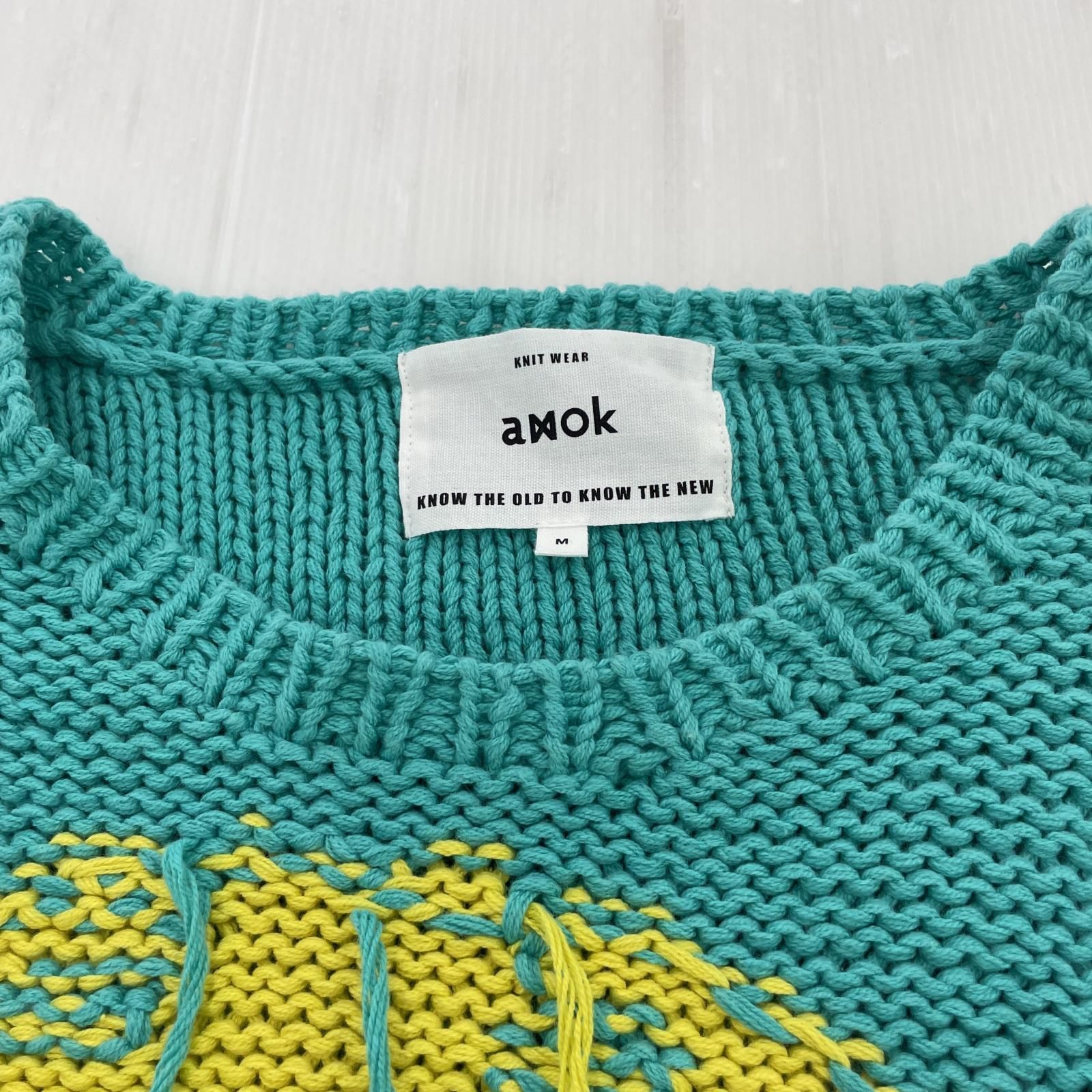 amok/Bone Knit/ニット/M/グリーン - メルカリ