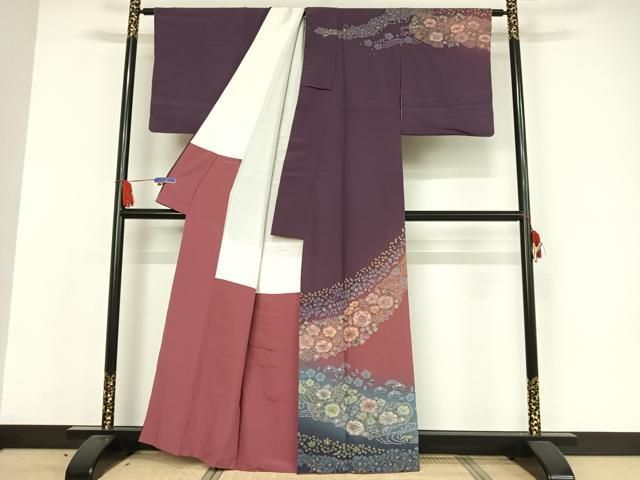 平和屋着物○訪問着 絞り 辻が花 暈し染め 金彩 正絹 逸品 AAAW4173np