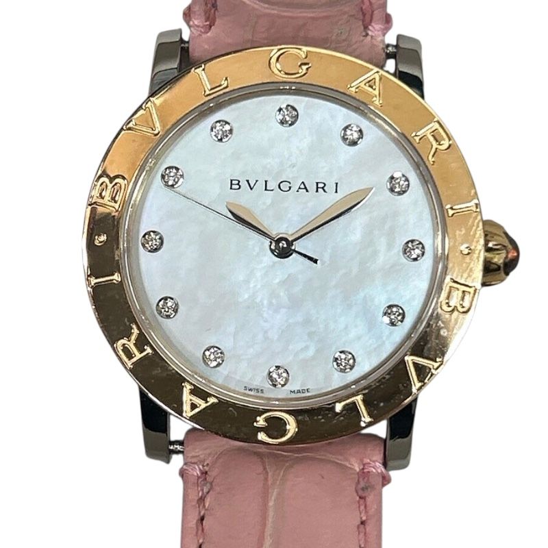 ブルガリ BVLGARI ブルガリブルガリホワイトシェル BBLP33SG BBL33WSPGL 12 ホワイト PG SS レディース 腕時計