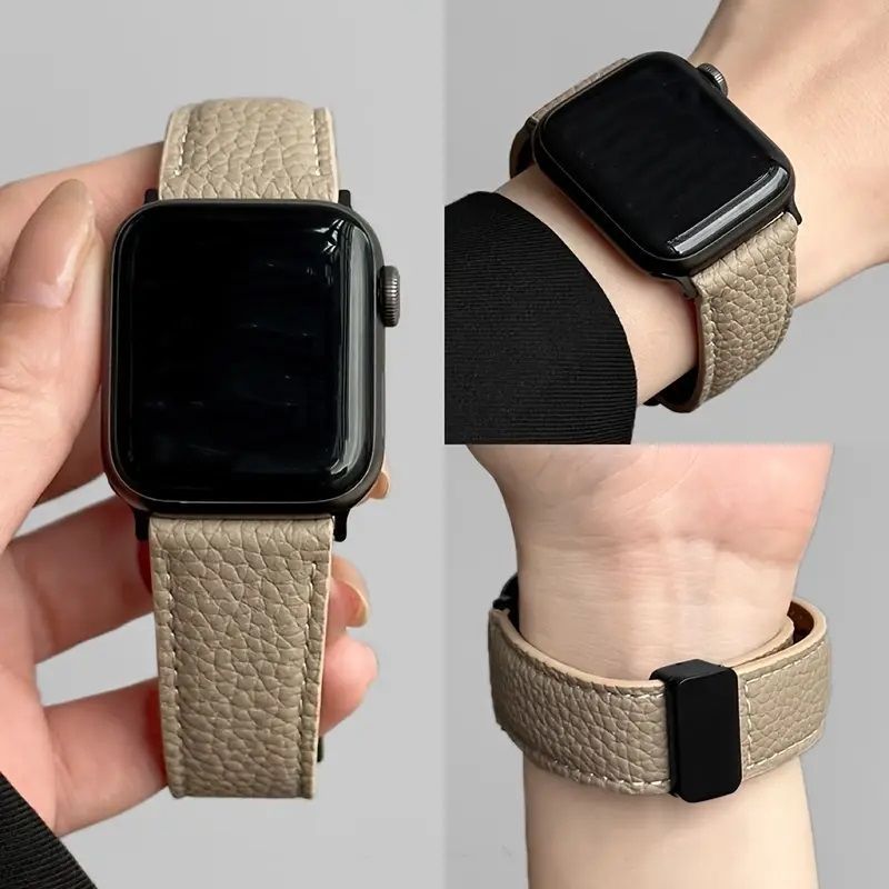 アップルウォッチ パテントレザーバンド☆マグネット☆高見え