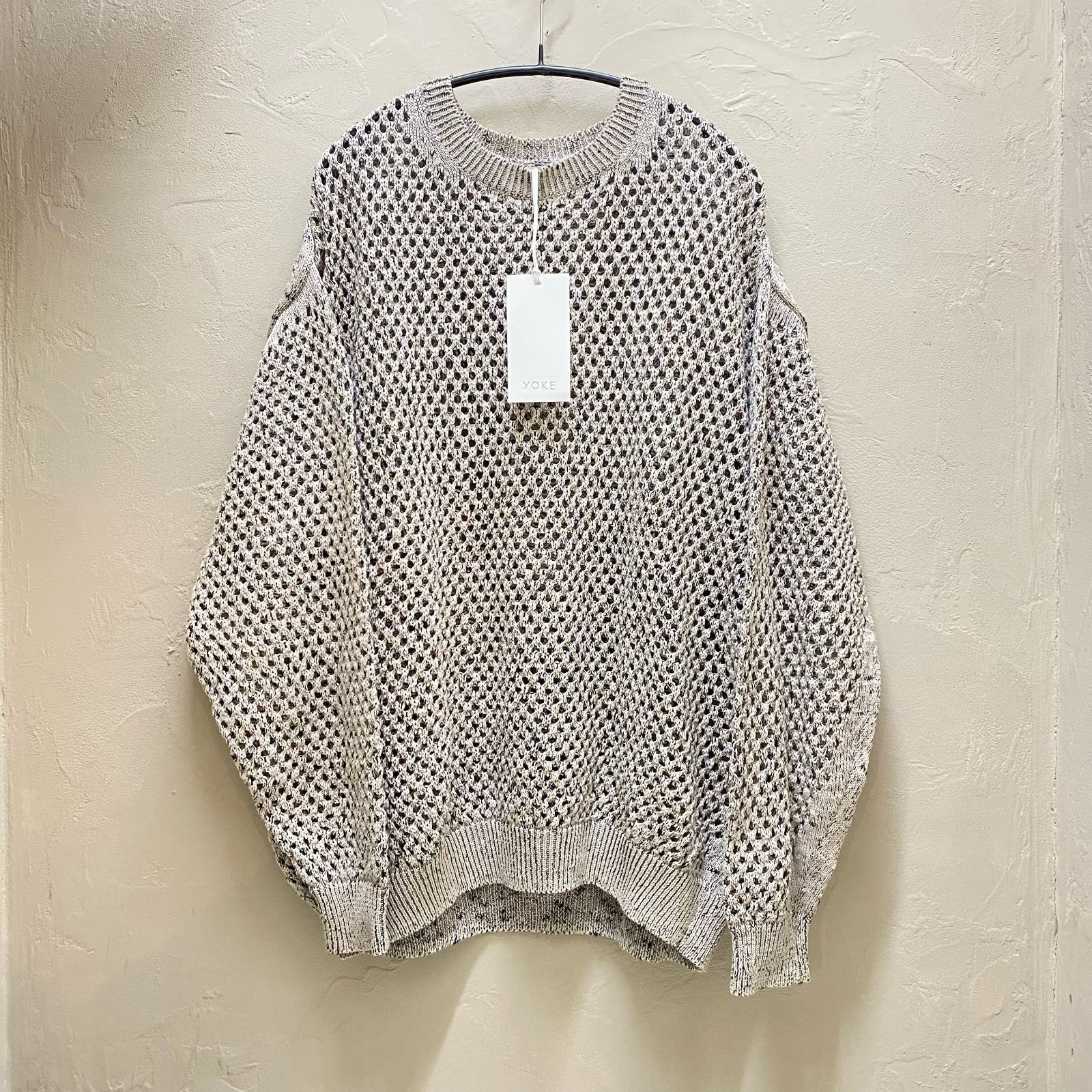 YOKE MESHED KNIT CREWNECK ヨーク メッシュニット - トップス