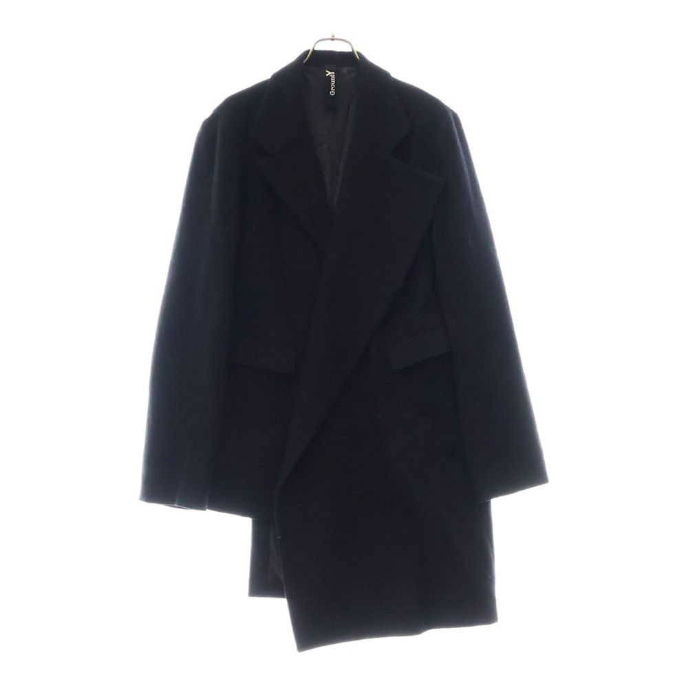 Ground Y グラウンドワイ　18AW アシンメトリー　シャツ　ブラック GROUND Y(グラウンドワイ) ブロードアシンメトリーシャツGA-B01