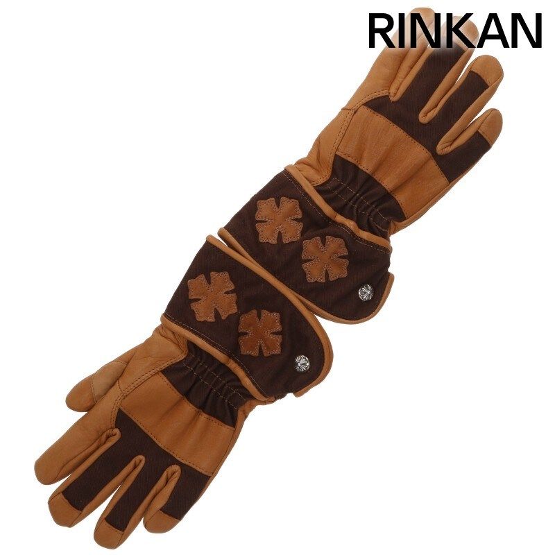 クロムハーツ CHプラスパッチ付きレザーグローブ メンズ S