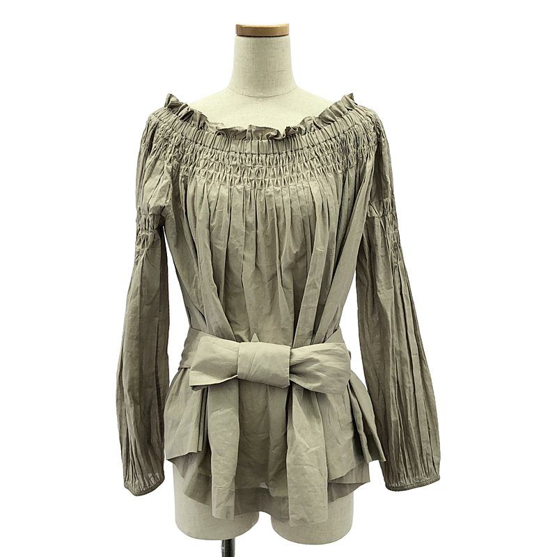 DEUXIEME CLASSE - Deuxieme Classe / ドゥーズィエムクラス | 【 Marlette / マーレット 】 AMIEL OFF-SHOULDER / ベルテッド ギャザー オフショルダーブラウス | XS | ベージュ系 | レディース Deuxieme Classe / ドゥーズィエムクラス | 【 Marlette