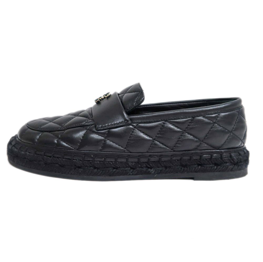 CHANEL ラムスキン エスパドリーユ 37 ローファー スニーカー シャネル 名東】シャネル ローファー G39936 サイズ37C ラムスキン