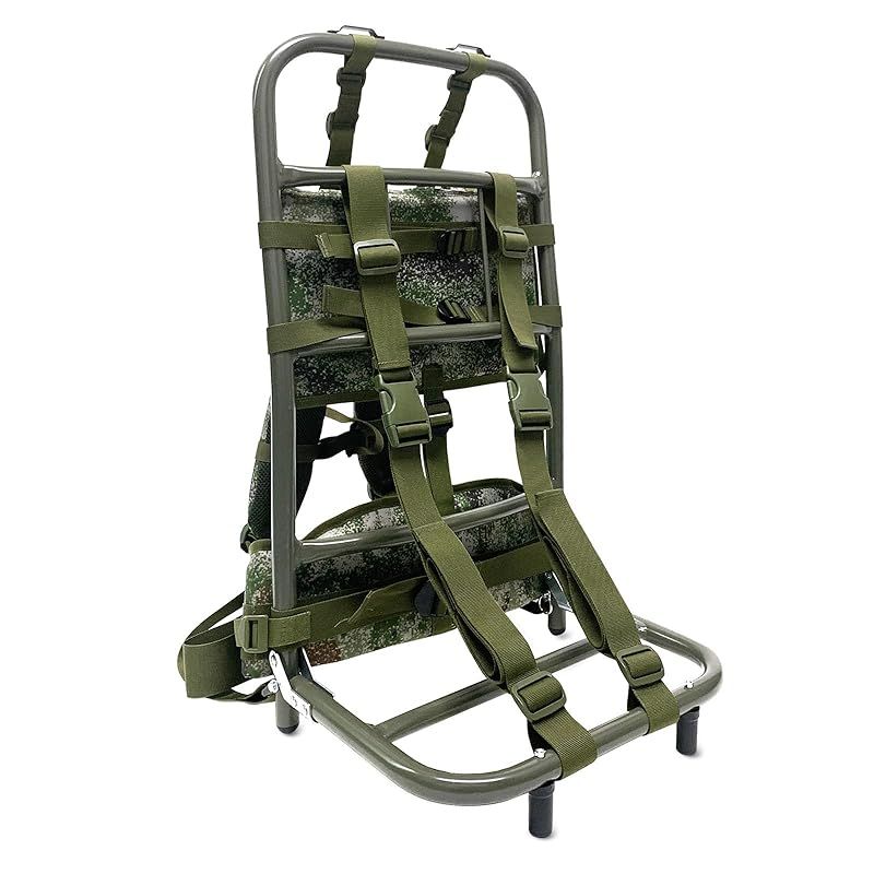 PAKESI キャリー 背負子 登山用 アルミ合金 ポータブル 折りたたみ式 耐荷重60KG 頑丈 バックパック外枠 釣り|キャンプ|アウトドア 迷彩 37*25*73cm 1